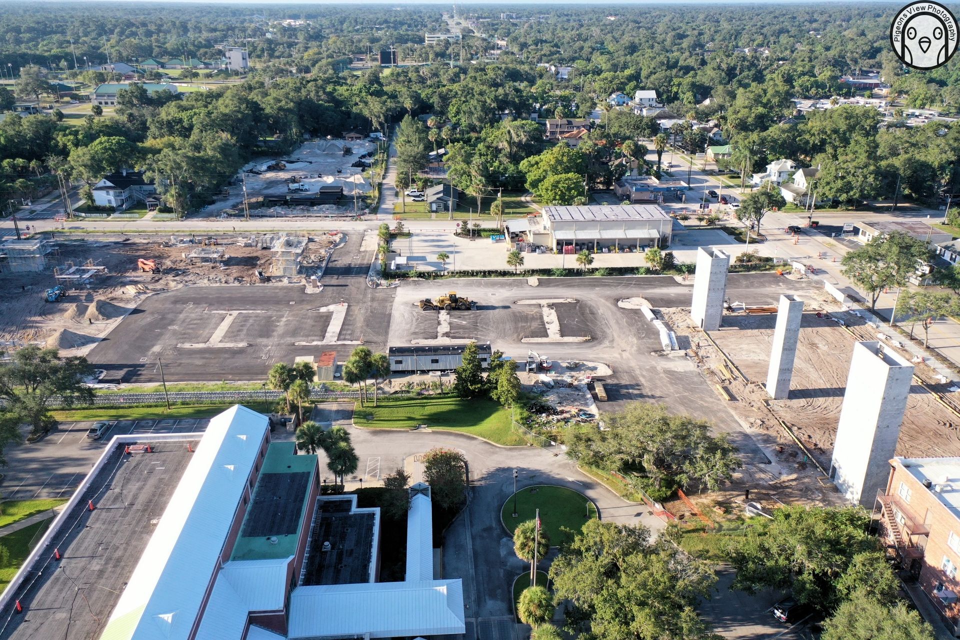 Construction site with large numbered areas