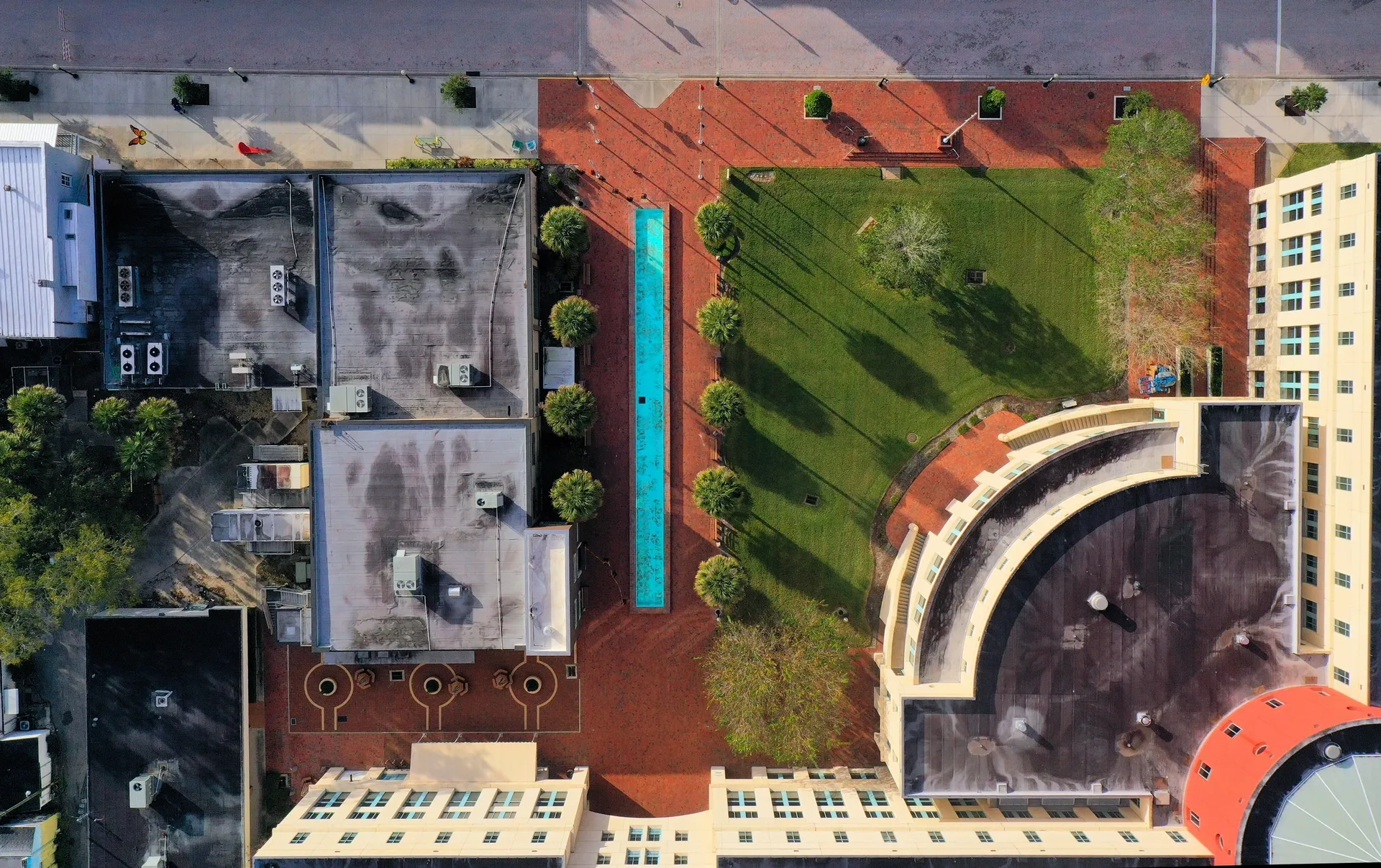 Aerial view of urban landscape with buildings