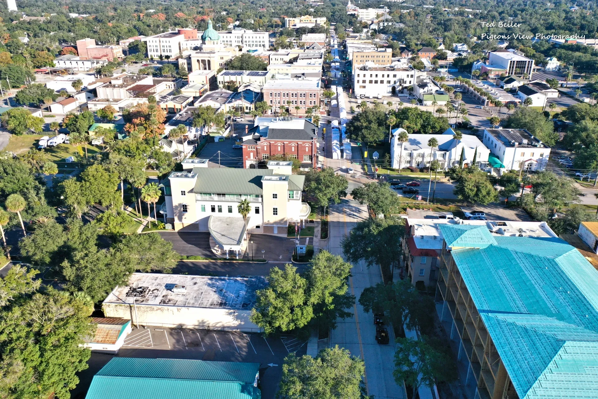 Aerial view of a small town