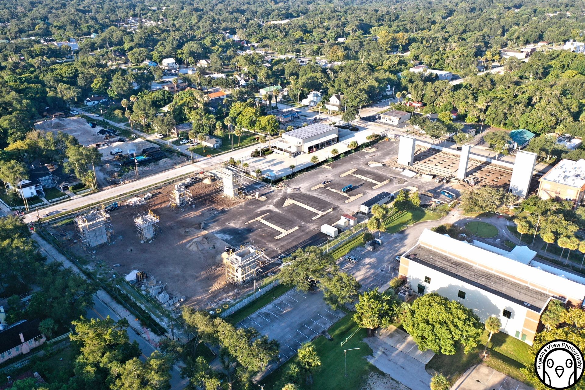 Construction site aerial view