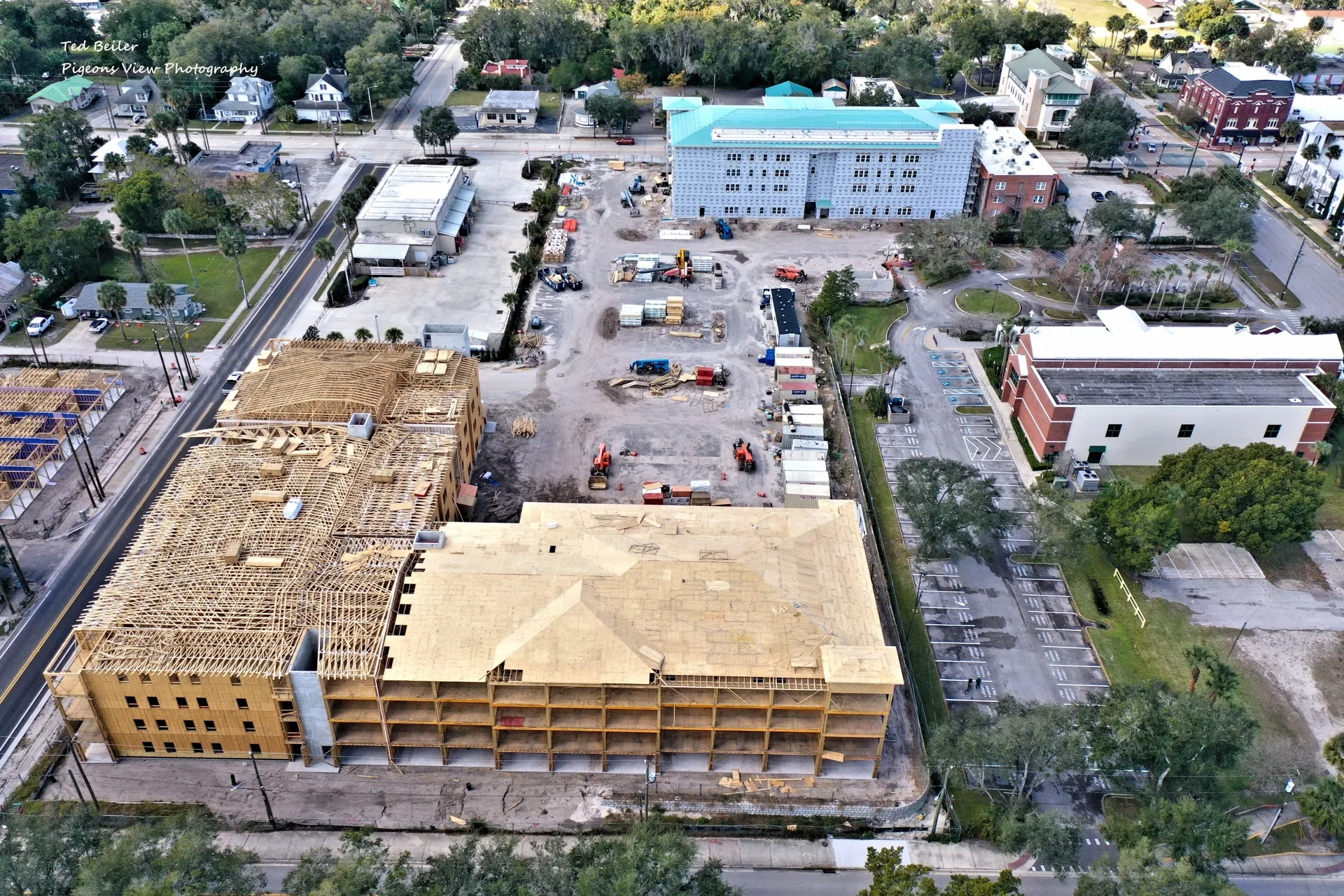 Urban development in progress aerial view
