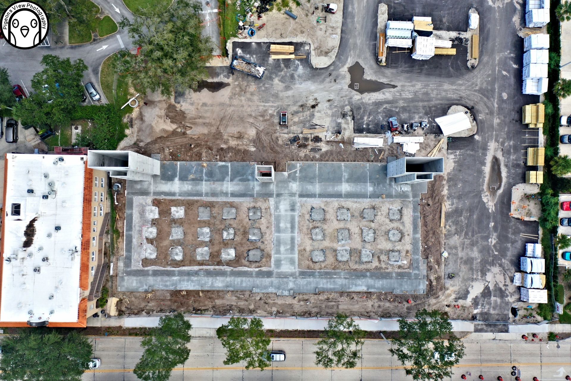 Urban construction project from above