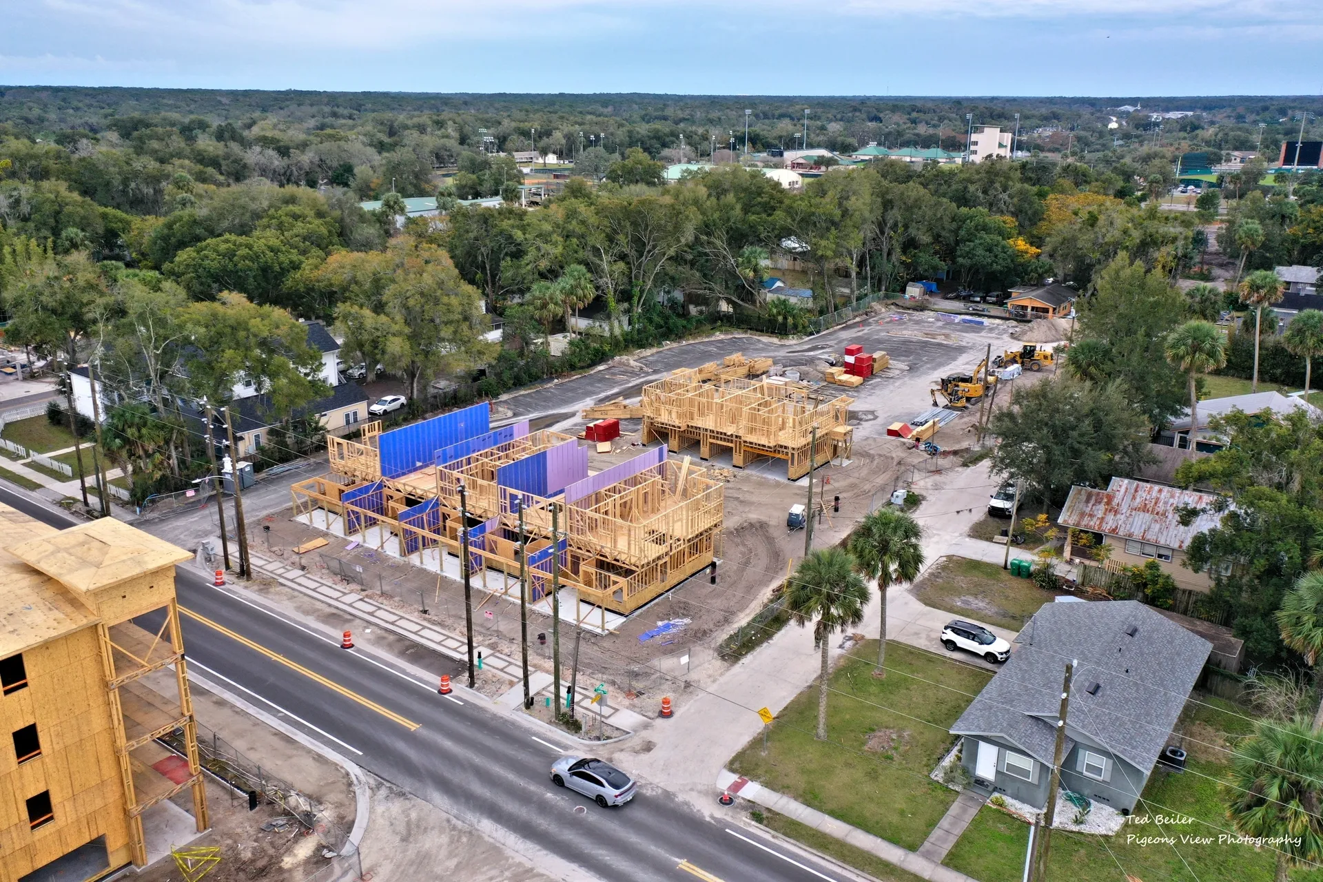 Residential area with new development