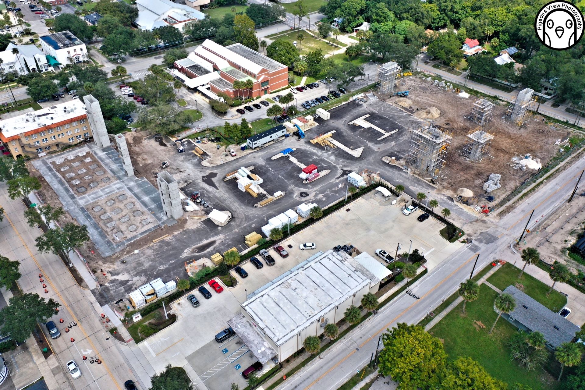 Developing area with equipment and structures.