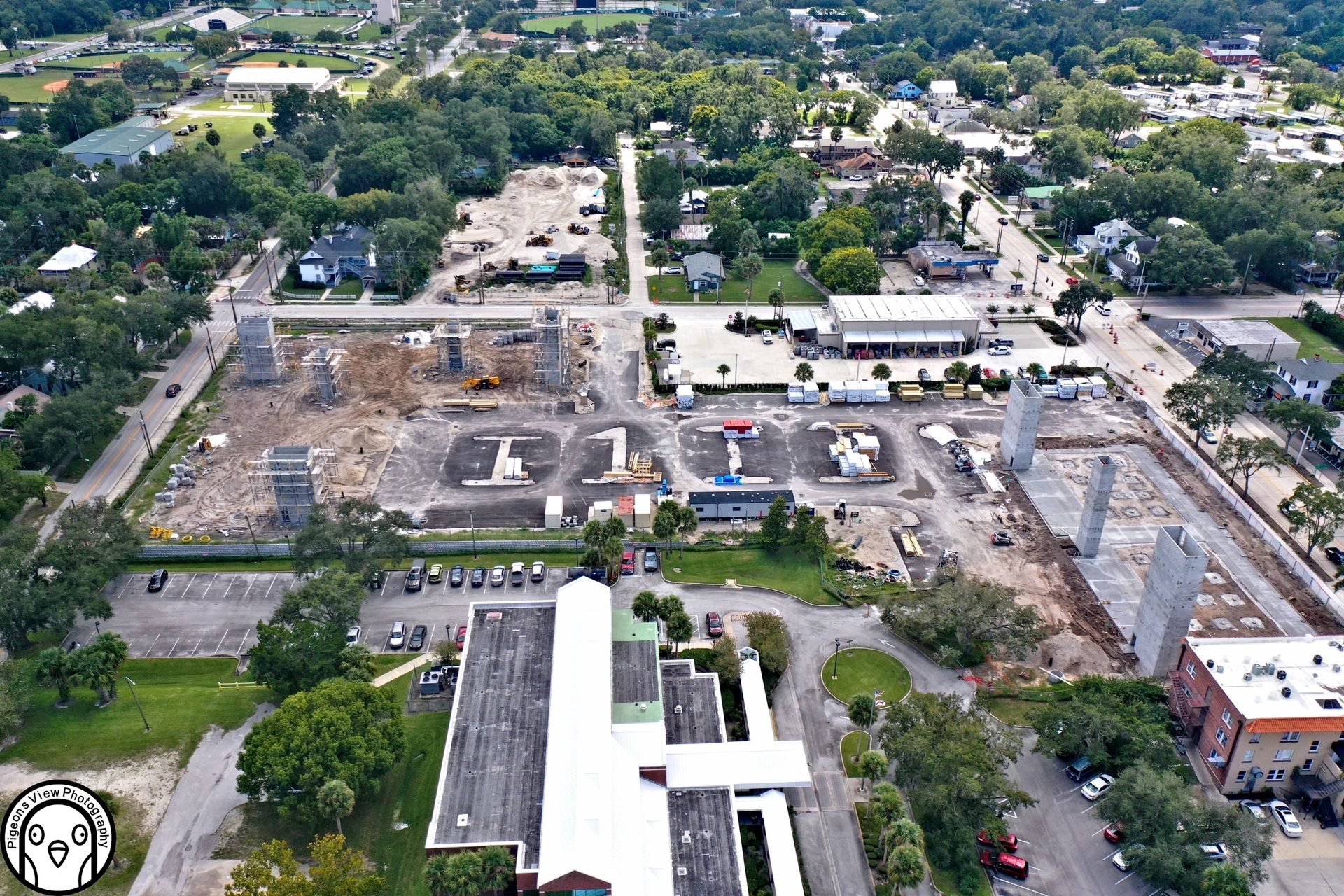 Developing site amidst lush landscape