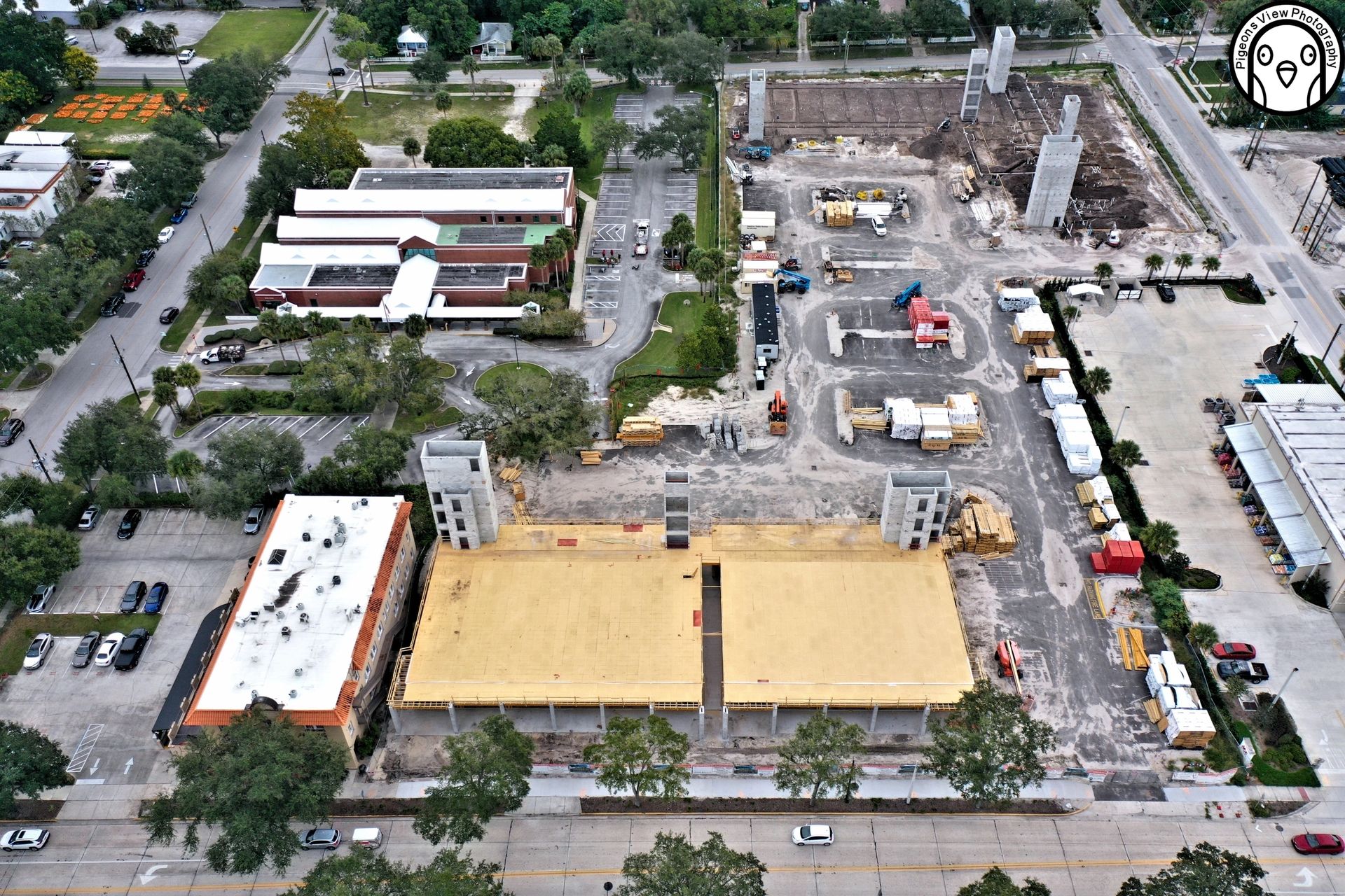 Urban construction progress with equipment
