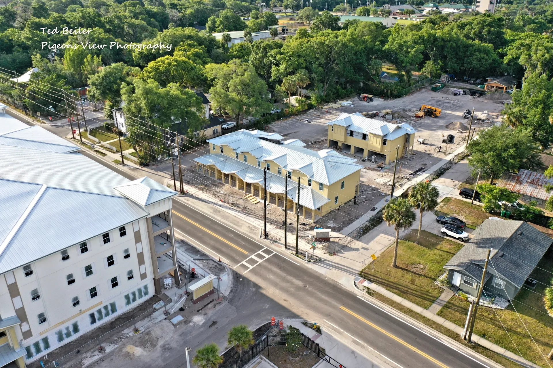 New development with surrounding greenery