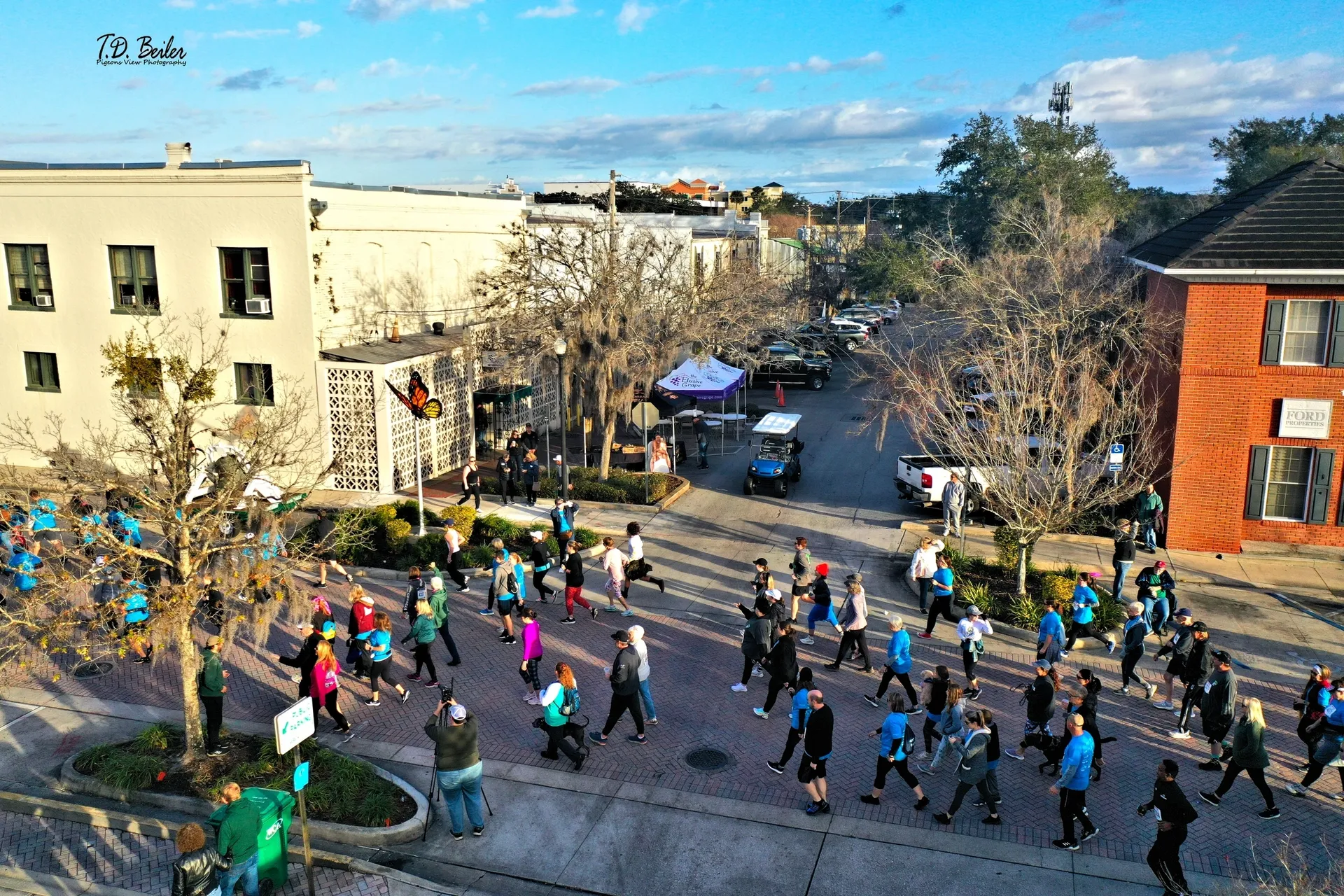 People participating in outdoor event
