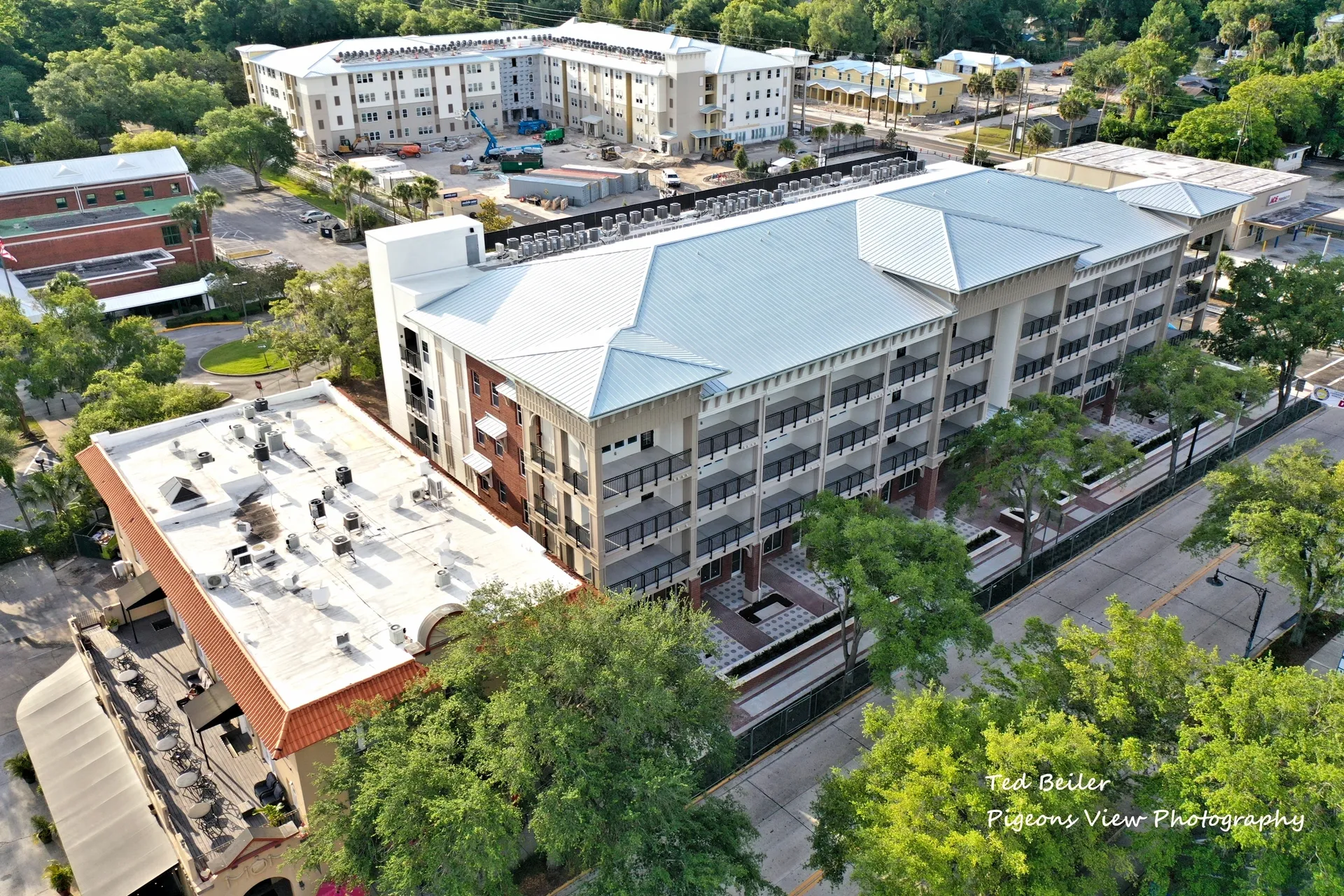 Residential complex surrounded by greenery
