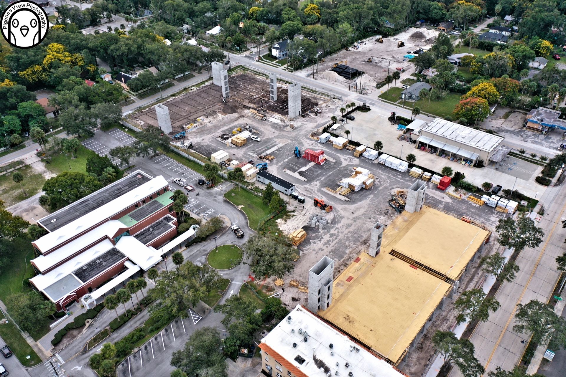 Developing infrastructure in city landscape