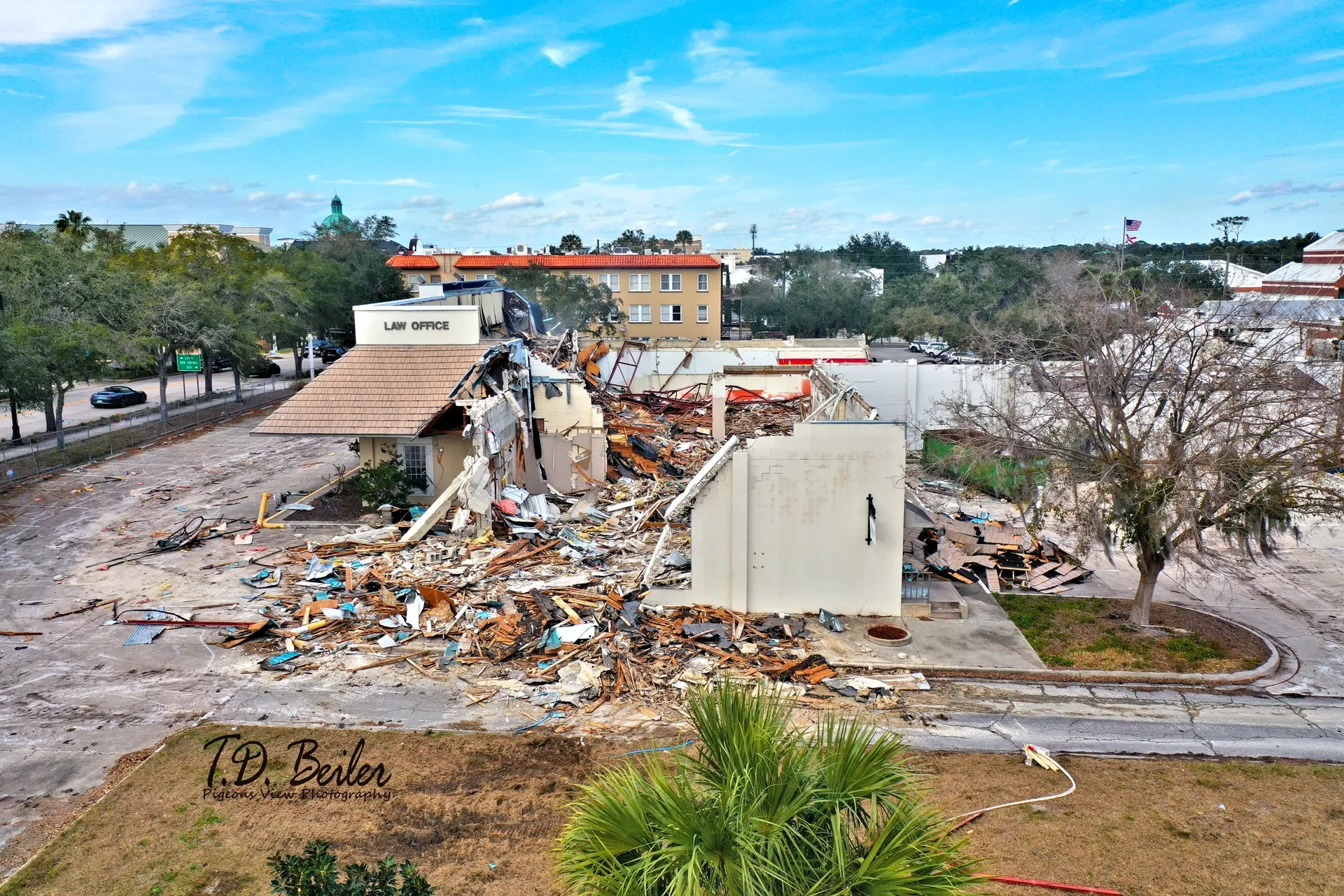 Ruins of a law office building
